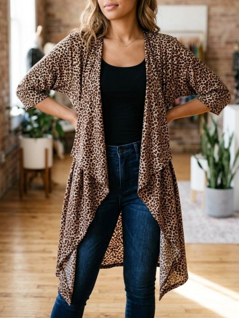 LuLaRoe Shirley Leopard Print Kimono Cardigan